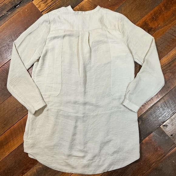 Zara Woman Tan Long Sleeve Tunic Blouse Size M - Picture 2 of 5